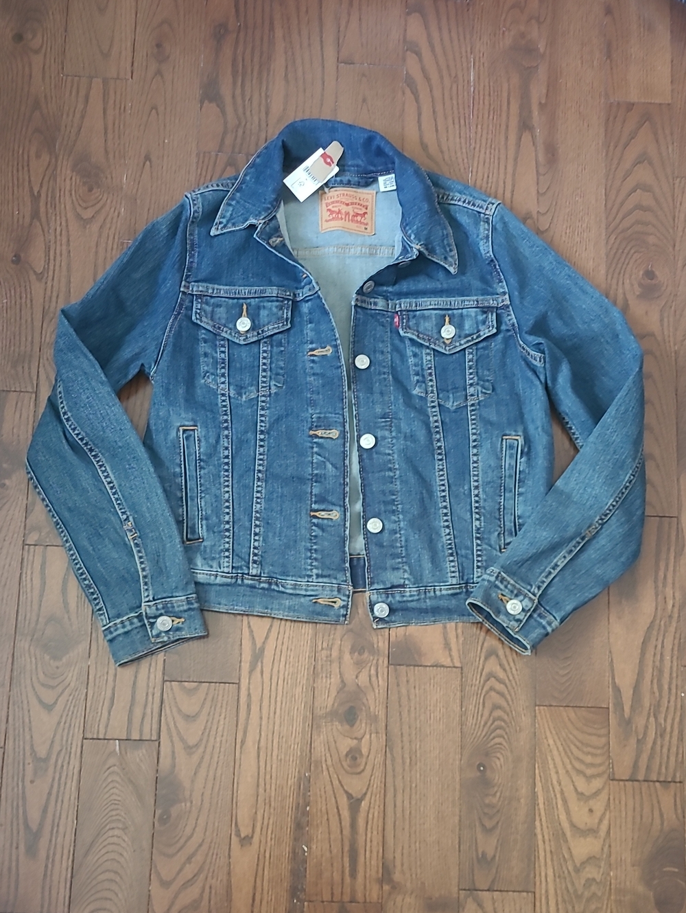 New Levi's Denim Trucker Women's Jacket in Medium Blue size M
